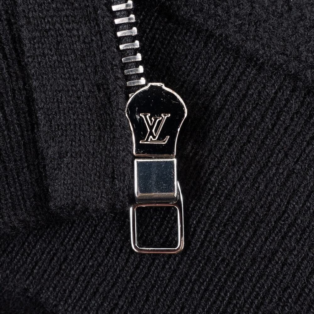 Exclusive Louis Vuitton Cashmere Zip-Up Hoodie Men's Small Black - Picture 7 of 13
